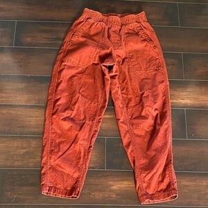 Old Navy Good Structure High Rise Ankle Pull On Rust Red Corduroy Pants